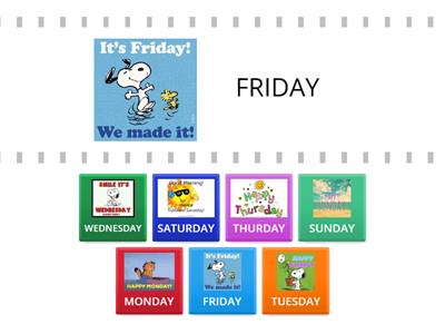 DAYS OF THE WEEK- memory game