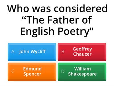 Short Quiz about English Poetry.