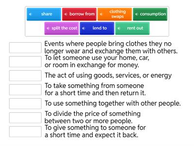 Match each word with the correct definition.