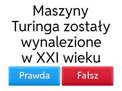 Sztuczna Inteligencja (AI) - Quiz Prawda/Fałsz