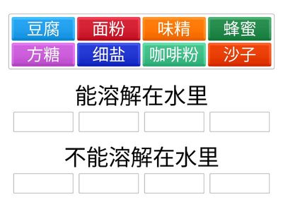 分类-可溶解和不可溶解的物质