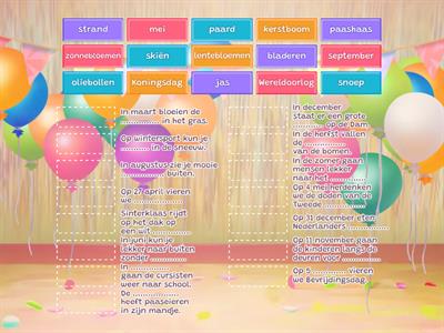 De maanden van het jaar en de seizoenen 