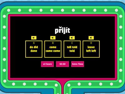 Gameshow quiz - Irregular verbs 1 for practice