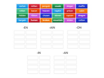 Spire 8: Unaccented Final Syllables (-EN, -ON, -AIN, -IN, -AN)
