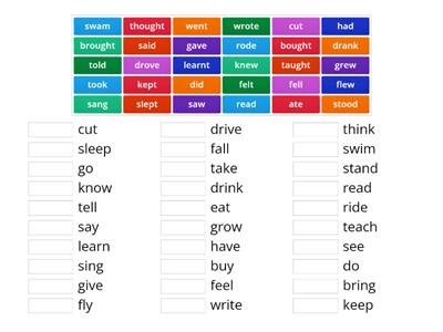 Irregular verbs