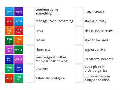 Eyes Open 3 phrasal verbs units 3,4 and 5