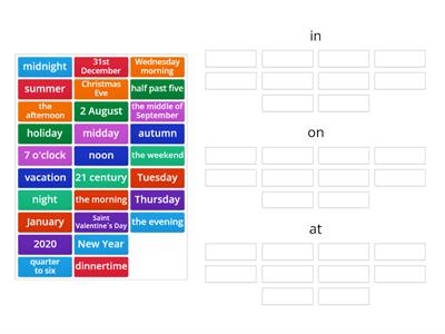 Preposition of time