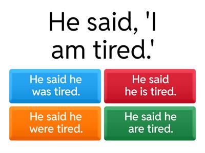 Reported Speech and Questions Quiz