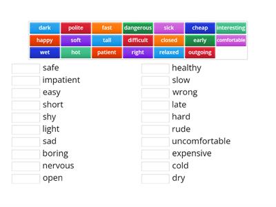 Adjectives and Opposites