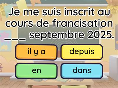 1. Les expressions du temps et l'éducation