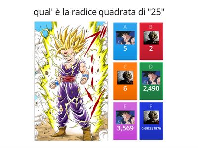 matematica radice quadrata con goku
