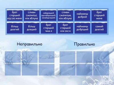 Ступені порівняння прикметників: правильно/неправильно