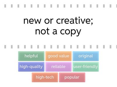 Match the adjective to the definition