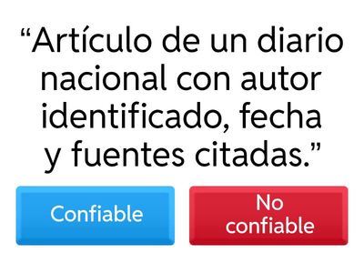 “¿Fuente confiable o no?”