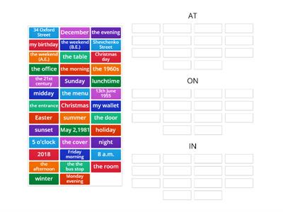 Prepositions of Time and Place