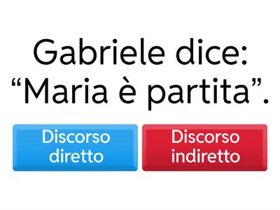 DISCORSO DIRETTO E INDIRETTO