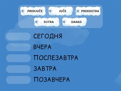 Вчера - сегодня - завтра. Juče - danas - sutra