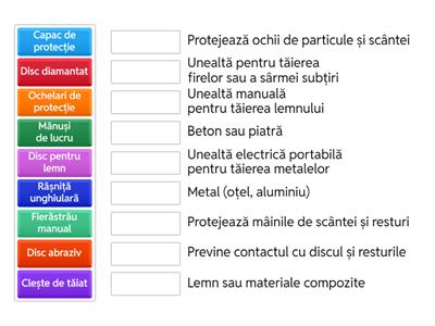 Potrivește unealta cu descrierea sa