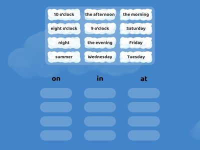 preposition of time sorting