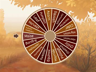 Autumn vocabulary