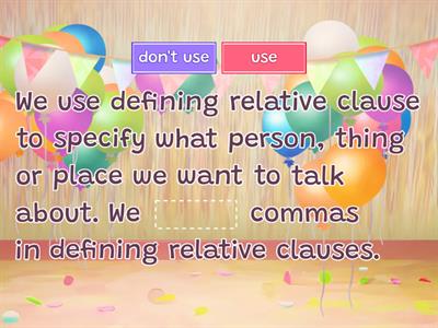 Defining and non-defining clause
