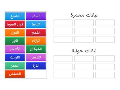 النباتات الحولية والنباتات المعمرة