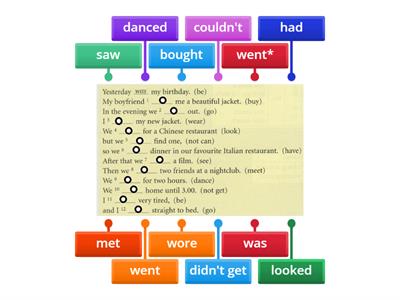 Past Simple irregular & regular verbs 