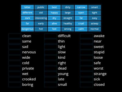 Opposite Adjectives I.