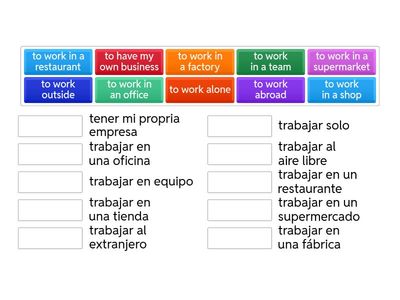 Types of jobs - where/ who with