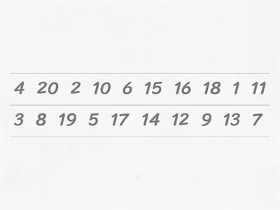 Number Order 1-20