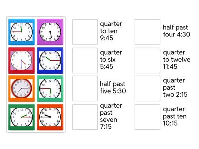Clock Times Match up - 24Q