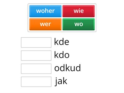 Wer/Wo/Wie/ Woher - match 