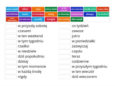 PRESENT SIMPLE & CONTINUOUS - Time expressions