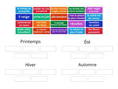 Les saison-regroupez les éléments