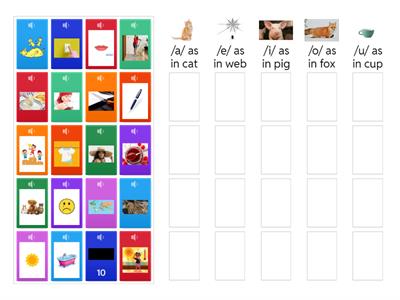 Short vowel Picture sort