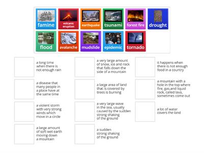 Solution pre-interm. 3rd edit. 4D Natural Disasters Definitions