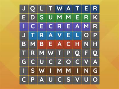 summer word search