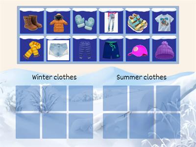 Winter and Summr clothes sort- Senior Infants