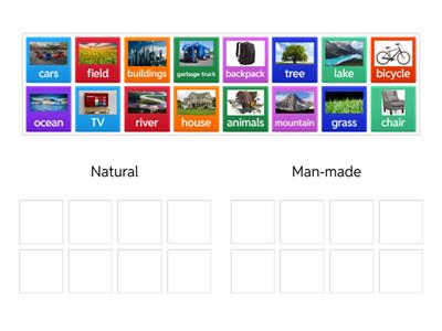 Natural vs Man-made 3rd grade