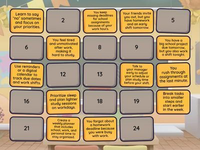 Match the two cards when the action helps fix or stop the problem on the other card.