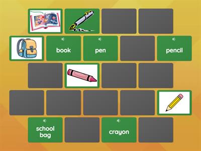 school objects memory game