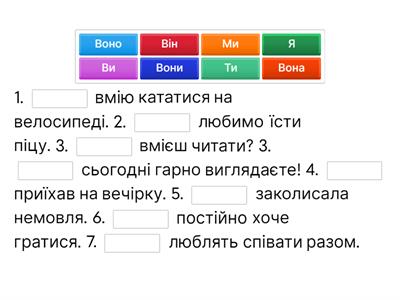 Особові займенники. 4клас