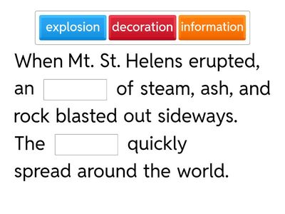 Suffix -ion Complete the Sentence