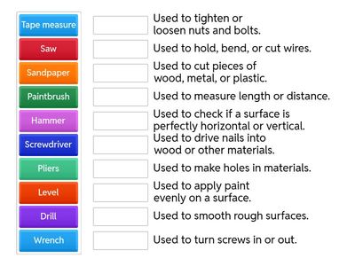 Match the Tool with Its Description
