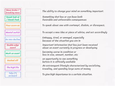 CAE - Vocabulary - Expressions + verb phrases