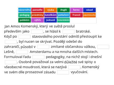 Jan Amos Komenský (doplňovačka)
