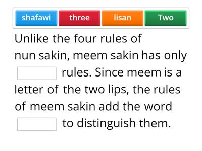 UNIT 18 ACTIVITY 1: Meem Sakinah