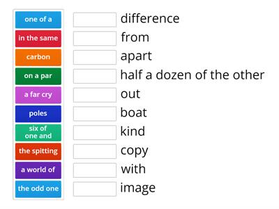 idioms similarities and differences p 162 ex 1