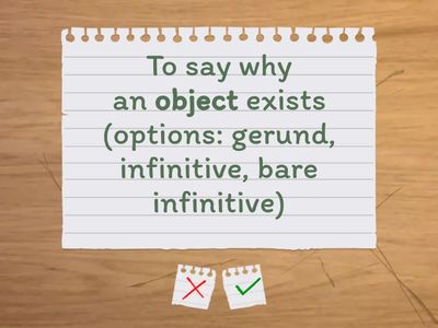 Gerunds, Infinitives and Bare Infinitives Plenary