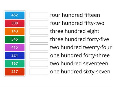 Numbers in Word Form